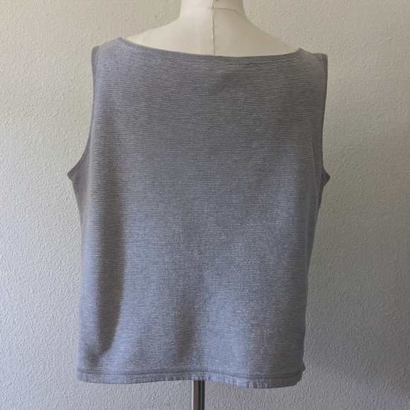 {Eileen Fisher} Cropped Gray Tank - Picture 4 of 7